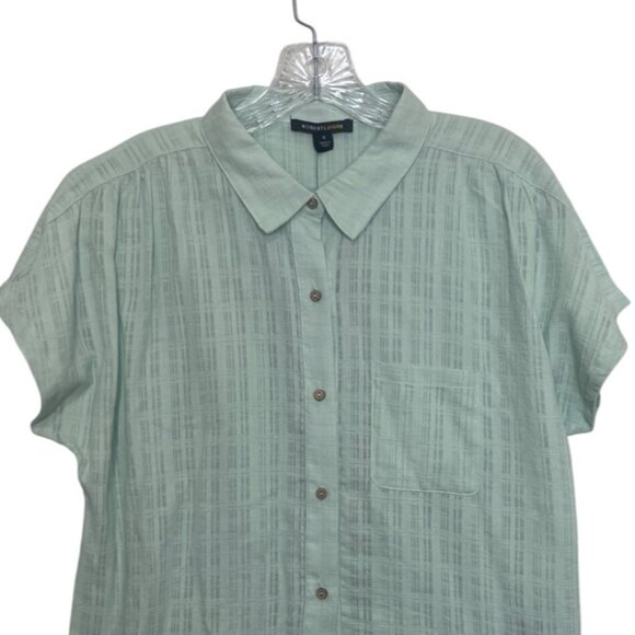 Robert Louis Button Up Shirt Womens Small Mint Green New - Picture 3 of 9